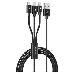 Καλώδιο Σύνδεσης USB 2.0 Devia EC048 Braided 3in1 USB A σε micro USB & USB C & Lightning 1m Gracious Μαύρο 6938595337086 6938595337086 έως και 12 άτοκες δόσεις