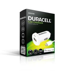 Φορτιστής Αυτοκινήτου Duracell με Έξοδο USB 2.4Α & Καλώδιο MFI Lightning 1m Λευκό 5055190170175 5055190170175 έως και 12 άτοκες δόσεις