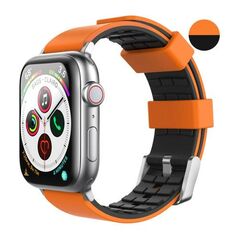 Λουράκι Σιλικόνης Ahastyle WA11 Duotone Premium Silicone Apple Watch (38/ 40/ 41mm) Πορτοκαλί-Μαύρο X002RWAXTN X002RWAXTN έως και 12 άτοκες δόσεις