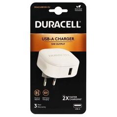 Φορτιστής Ταξιδίου Duracell 12W με Έξοδο USB 2.4A Λευκό 5056304311422 5056304311422 έως και 12 άτοκες δόσεις