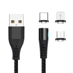 Καλώδιο Σύνδεσης USB 2.0 Maxlife MXUC-02 Magnetic Braided USB A σε Lightning & USB C & Micro USB 1m Μαύρο 5900495828750 5900495828750 έως και 12 άτοκες δόσεις