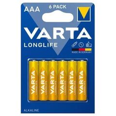 Μπαταρία Alkaline Varta Longlife AAA LR03 (6 τεμ) 4008496525119 4008496525119 έως και 12 άτοκες δόσεις