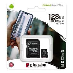 Κάρτα μνήμης Micro SDHC C10 UHS-I U1 Kingston Canvas Select Plus 100MB/s 128Gb + 1 ADP 740617298703 740617298703 έως και 12 άτοκες δόσεις