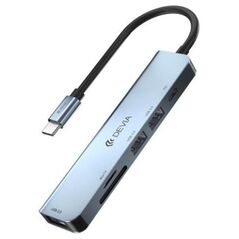 Hub USB C Devia EC135 5 σε 1 (Updated) με Card Reader Leopard PD Σκούρο Γκρι 6938595384882 6938595384882 έως και 12 άτοκες δόσεις