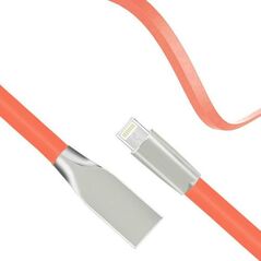 Καλώδιο Σύνδεσης USB 2.0 Πλακέ inos USB A σε Lightning Aluminium 1m Πορτοκαλί 5205598093808 5205598093808 έως και 12 άτοκες δόσεις