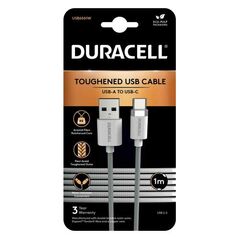 Καλώδιο Σύνδεσης USB 2.0 Duracell Braided Kevlar USB A σε USB C 1m Λευκό 5056304310425 5056304310425 έως και 12 άτοκες δόσεις