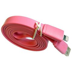Καλώδιο Σύνδεσης USB 2.0 Πλακέ USB A σε Lightning Ροζ (Ασυσκεύαστο) 0111010086 0111010086 έως και 12 άτοκες δόσεις