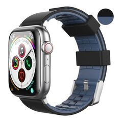 Λουράκι Σιλικόνης Ahastyle WA11 Duotone Premium Silicone Apple Watch (42/ 44/ 45mm) Μαύρο-Σκούρο Μπλε X002UTC1NJ X002UTC1NJ έως και 12 άτοκες δόσεις
