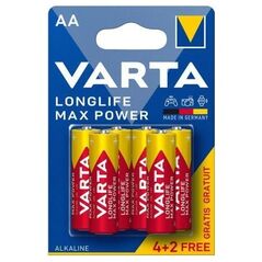 Μπαταρία Alkaline Varta Longlife Max Power AA LR06 (6 τεμ.) 4008496038282 4008496038282 έως και 12 άτοκες δόσεις