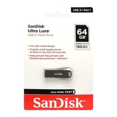 USB 3.1 Flash Disk SanDisk Ultra Luxe SDCZ74 USB A 64GB 150MB/s Ασημί 619659172831 619659172831 έως και 12 άτοκες δόσεις