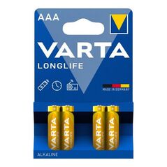 Μπαταρία Alkaline Varta Longlife AAA LR03 (4 τεμ.) 4008496525072 4008496525072 έως και 12 άτοκες δόσεις