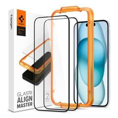 Tempered Glass Full Face Spigen Glas.tR Align Master Apple iPhone 15 Plus Μαύρο (2 τεμ.) 8809896752091 8809896752091 έως και 12 άτοκες δόσεις