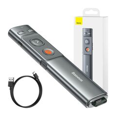 Baseus Baseus Orange Dot Multifunctionale remote control for presentation, with a laser pointer - gray 028324 6953156209404 WKCD000013 έως και 12 άτοκες δόσεις