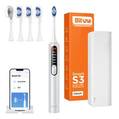 Bitvae Sonic toothbrush with app, tips set and travel etui S3 (silver) 058295 6973734201507 S3 Silver White έως και 12 άτοκες δόσεις