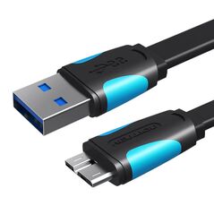 Vention Flat USB 3.0 A to Micro-B cable Vention VAS-A12-B050 0.5m Black 056719 6922794716728 VAS-A12-B050 έως και 12 άτοκες δόσεις