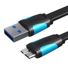 Vention Flat USB 3.0 A to Micro-B cable Vention VAS-A12-B100 1m Black 056720 6922794715950 VAS-A12-B100 έως και 12 άτοκες δόσεις