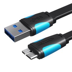 Vention Flat USB 3.0 A to Micro-B cable Vention VAS-A12-B200 2m Black 056328 6922794715974 VAS-A12-B200 έως και 12 άτοκες δόσεις