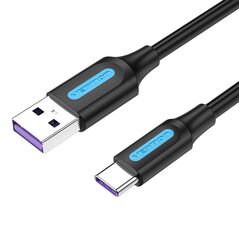 Vention USB 2.0 A to USB-C Cable Vention CORBC 5A 0.25m Black PVC 056233 6922794749481 CORBC έως και 12 άτοκες δόσεις