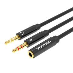 Vention 2x 3.5mm Male to 4-Pole Female 3.5mm Audio Cable 0.3m Vention BBTBY Black 056454 6922794738959 BBTBY έως και 12 άτοκες δόσεις