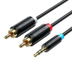 Vention 3.5mm Male to 2x Male RCA Cable 2m Vention BCLBH Black 056464 6922794751323 BCLBH έως και 12 άτοκες δόσεις