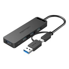 Vention USB 3.0 4-Port Hub with USB-C and USB 3.0 2-in-1 Interface and Power Adapter Vention CHTBB 0.15m 056500 6922794746916 CHTBB έως και 12 άτοκες δόσεις