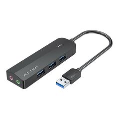 Vention USB 3.0 3-Port Hub with Sound Card and Power Adapter Vention CHIBB 0.15m Black 056217 6922794747234 CHIBB έως και 12 άτοκες δόσεις