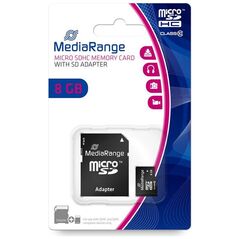 MediaRange Micro SDHC Class 10 With SD Adaptor 8 GB (High Capacity) (MR957) έως 12 άτοκες Δόσεις