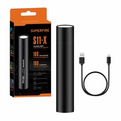 Superfire Mini flashlight Supfire S11-X, 700lm, USB 018803  S11-X(black) έως και 12 άτοκες δόσεις 6956362906570