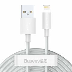Baseus Baseus Simple Wisdom Data Cable Kit USB to Lightning 2.4A (2PCS/Set）1.5m White 024942  TZCALZJ-02 έως και 12 άτοκες δόσεις 6953156230316