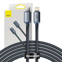Baseus Baseus Crystal Shine cable USB-C to Lightning, 20W, PD, 2m (black) 030330  CAJY000301 έως και 12 άτοκες δόσεις 6932172602772