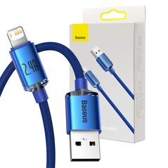 Baseus Baseus Crystal Shine cable USB to Lightning, 2.4A, 2m (blue) 030325  CAJY000103 έως και 12 άτοκες δόσεις 6932172602727