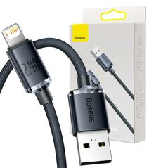 Baseus Baseus Crystal Shine cable USB to Lightning, 2.4A, 2m (black) 030324  CAJY000101 έως και 12 άτοκες δόσεις 6932172602710
