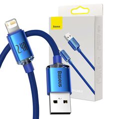 Baseus Baseus Crystal Shine cable USB to Lightning, 2.4A, 1.2m (blue) 030322  CAJY000003 έως και 12 άτοκες δόσεις 6932172602697