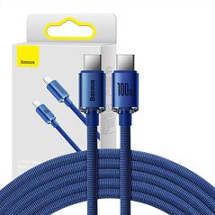Baseus Baseus Crystal Shine cable USB-C to USB-C, 100W, 2m (blue) 030624  CAJY000703 έως και 12 άτοκες δόσεις 6932172602901