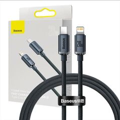 Baseus Baseus Crystal cable USB-C to Lightning, 20W, PD, 1.2m (black) 030327  CAJY000201 έως και 12 άτοκες δόσεις 6932172602741