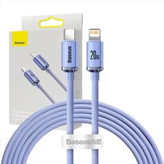Baseus Baseus Crystal cable USB-C to Lightning, 20W, PD, 2m (violet) 030332  CAJY000305 έως και 12 άτοκες δόσεις 6932172602796