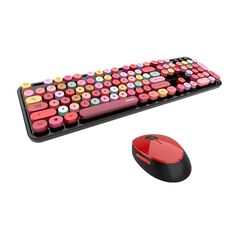 MOFII Wireless keyboard + mouse set MOFII Sweet 2.4G (black&red) 034317  SMK-623387AG BR έως και 12 άτοκες δόσεις 6950125747905