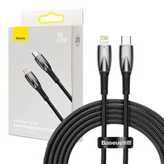 Baseus USB-C cable for Lightning Baseus Glimmer Series, 20W, 2m (Black) 039864  CADH000101 έως και 12 άτοκες δόσεις 6932172617875