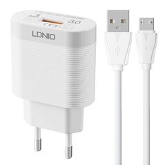 LDNIO Wall charger LDNIO A303Q USB 18W + MicroUSB cable 042751  A303Q Micro έως και 12 άτοκες δόσεις 5905316142190