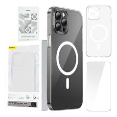 Baseus Phone case Baseus Magnetic Crystal Clear for iPhone 12 Pro Max (transparent) with all-tempered-glass screen protector and cleaning kit 047040  ARSJ010502 έως και 12 άτοκες δόσεις 6932172627775