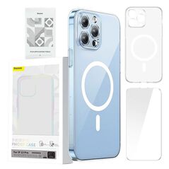 Baseus Phone case Baseus Magnetic Crystal Clear for iPhone 13 Pro (transparent) with all-tempered-glass screen protector and cleaning kit 047042  ARSJ010702 έως και 12 άτοκες δόσεις 6932172627799