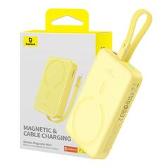Baseus Powerbank Baseus Magnetic Mini 10000mAh, USB-C 20W MagSafe (yellow) 057647  P10022109Y23-00 έως και 12 άτοκες δόσεις 6932172642723