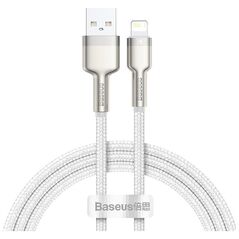 Baseus Braided USB to Lightning Cable Λευκό 1m (CALJK-A02) (BACALJKA02) έως 12 άτοκες Δόσεις