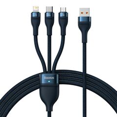 Baseus 3in1 USB Cable USB 3in1 Flash Series,  USB-C + Micro + Lightning 66w, 1.2m Blue (CASS040003) (BASCASS040003) έως 12 άτοκες Δόσεις