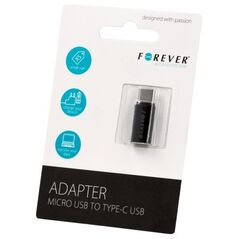 Forever adapter microUSB - USB-C black