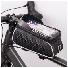 Waterproof bike frame bag with shielded phone holder Model01black