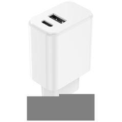 Setty charger 1x USB + USB-C 3A 20W white