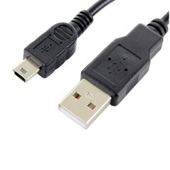 Cable USB - miniUSB 1,0 m 1A black bulk
