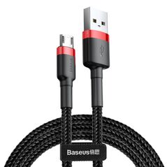 Baseus Baseus - Data Cable Cafule (CAMKLF-C91) - USB to Micro-USB, 1.5A, 2m - Red Black 6953156280373 έως 12 άτοκες Δόσεις