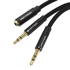 Vention Cable audio mini jack 3.5mm female to 2x mini jack 3.5 mm male Vention BBLBAB 0.6m (black) 051104  BBLBAB έως και 12 άτοκες δόσεις 6922794734487